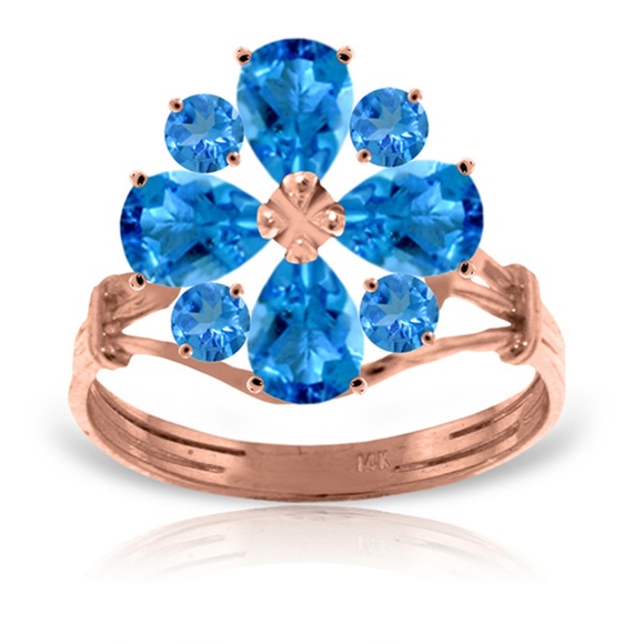 Galaxy Gold Products Jewelry - 14K. SOLID GOLD RING WITH NATURAL BLUE TOPAZ